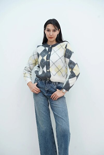 MAWA BİSİKLET YAKA BAKLAVA DESEN HIRKA