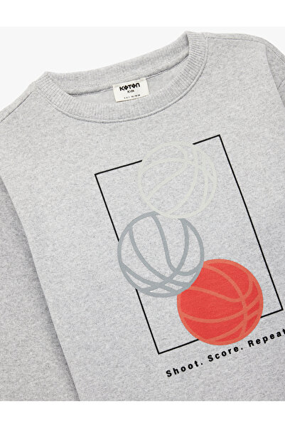 Koton Φούτερ με μακρύ μανίκι μπάσκετ με τύπωμα