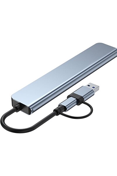 Zilevo Type C USB-C Hub Çoklu Bağlantı Adaptörü, 4 USB 3.0 Portu, 2 Port Type C