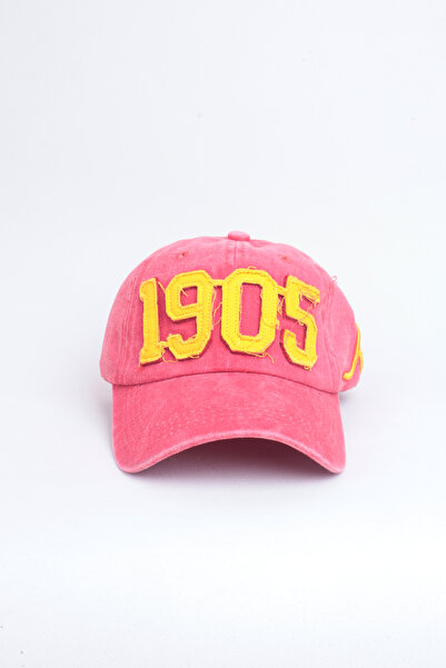 Kapin 1905 Aslan Yazılı Eskitme Premium Unisex Şapka - Kırmızı