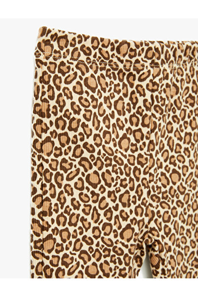 Koton Leggings aus Baumwolle mit Leopardenmuster und elastischem Bund