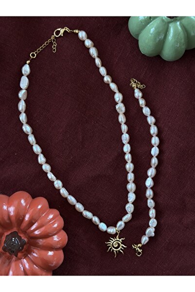 Butik Pearl Sun Set Necklace Bracelet