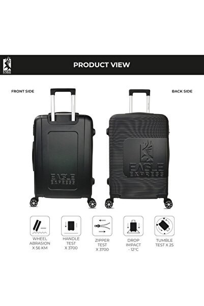 EAGLE EXPRESS HORIZONE ABS HARD TROLLEY 3-Piece Set - 20/24/28 inch, Black