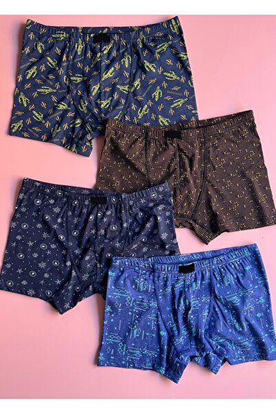 Elosia Morvane |   4-Pack Modal Fabric, Thin Ribbed, Patterned Lycra Men's Boxers