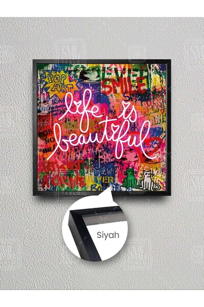 SML TABLO Život je lep Život je lep Grafiti Ulična umetnost Banksy Uramljena ...