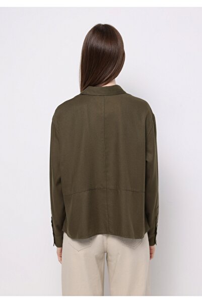 Colin's Relax Fit Shirt Neck Plain Women's Green Long Sleeve Shirt