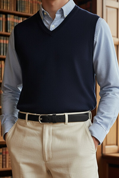 ÖZTÜRK DERİ Erkek Siyah Hakiki Manda Derisi 2.8 cm İnce Klasik Vintage Kemer ...