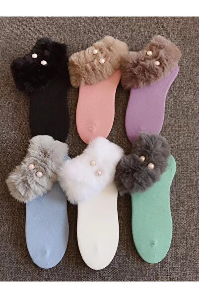 WarD Girls' Winter Multicolor Hair Socks/Stockings 6 Pairs