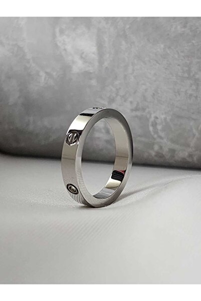 ZÜLİSCH خاتم فولاذي مع حجر فضي اللون