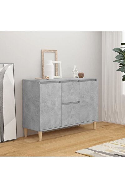 vidaxl Sideboard Concrete Gray 101x35x70 cm Engineered Wood