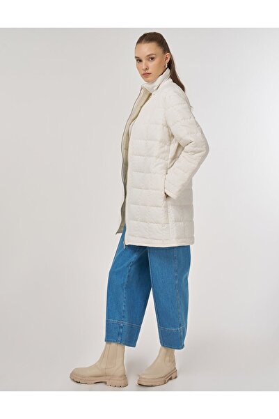 Kayra Punto Dikişli Kısa Anorak Mont Ekru