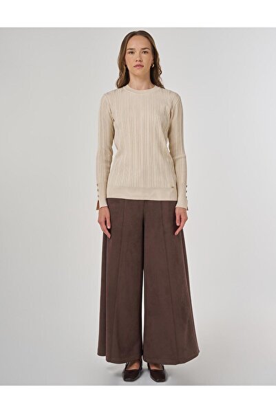 Kayra Accessory Buttoned Knitwear Sweater Stone