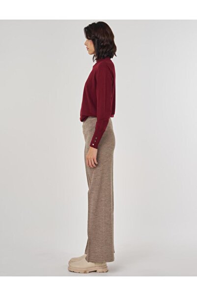Kayra Çimalı Triko Pantolon Bej