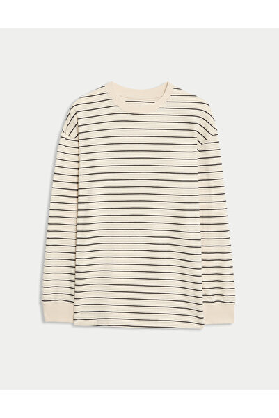 Marks & Spencer Saf Pamuklu Çizgili Üst (6-16 Yaş)
