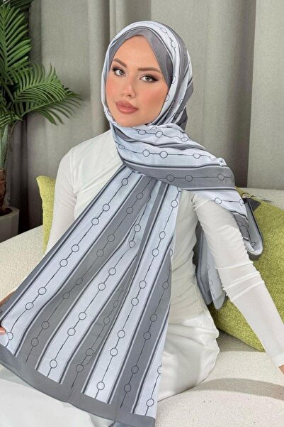 Şulemoda Giyim Şal cu model în dungi gri