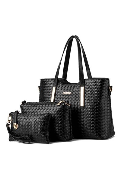 fun zone مجموعة حقيبة توت عامة مكونة من 3 قطع باللون الأسود