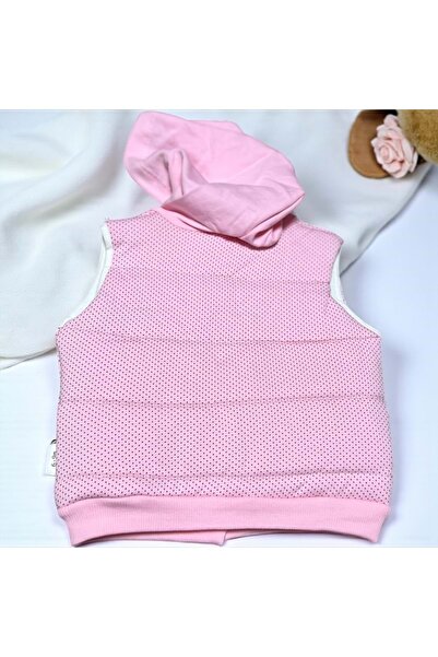 LOVE MAXX Rabbit Hooded Vest Pink