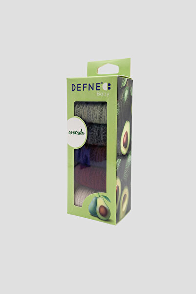 Defne Baby 5+1 Pair Premium Cotton Jacquard Patterned Baby Socks Set – Avocado Collection