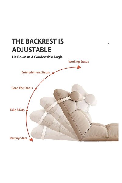 Arabest Folding Floor Chair Padded Lazy Sofa Couch Lounge Cushion with Adjustable Backrest Fully Assembled