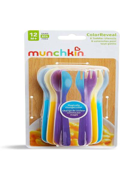 Munchkin - شوك وملاعق ملونة - عبوة من 6 قطع