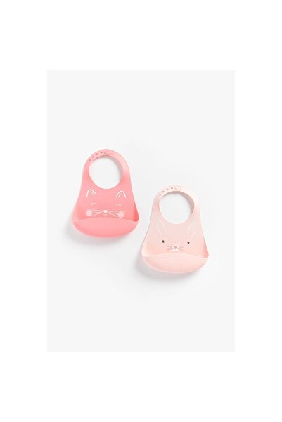 MOTHERCARE Cat And Bunny Crumb-Catcher Silicone Bibs - 2 Pack
