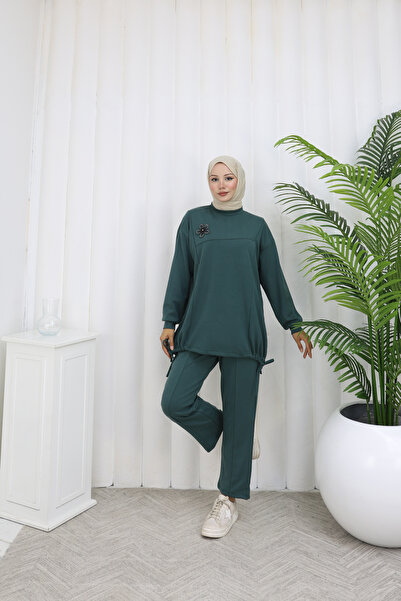 ECESSA FASHİON Γυναικείο σετ oversized τεμαχίων με πέτρινες τσέπες