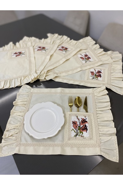 Parla Life Fırfırlı Kanaviçe Kaşıklık Amerikan Servisi 6’lı