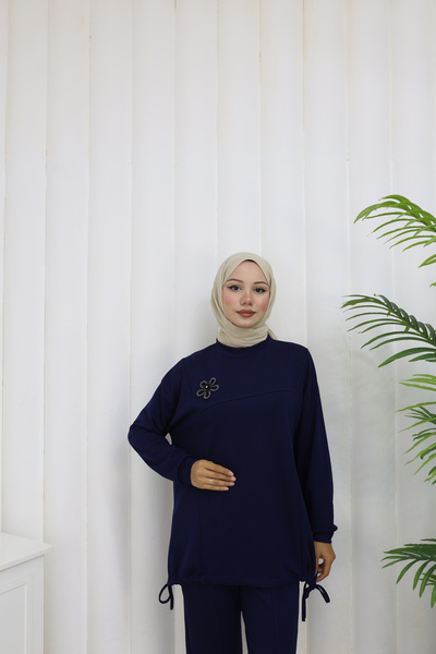 ECESSA FASHİON Γυναικείο σετ oversized τεμαχίων με πέτρινες τσέπες