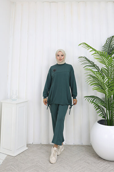 ECESSA FASHİON Γυναικείο σετ oversized τεμαχίων με πέτρινες τσέπες