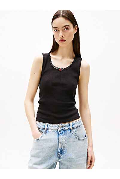 Tommy Hilfiger Women's Tjw Slim Pointelle T-Shirt