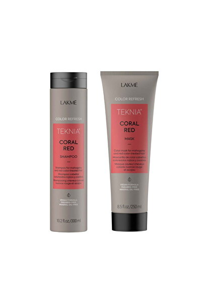 Lakme Set for dyed red hair, Lakme, Coral Red, Shampoo 300ml + Treatment 250ml
