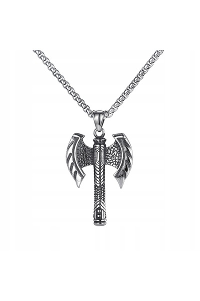 Other COLIER ARGINT CU TOPOAR LABRYS, CAVALER GOTIC 384