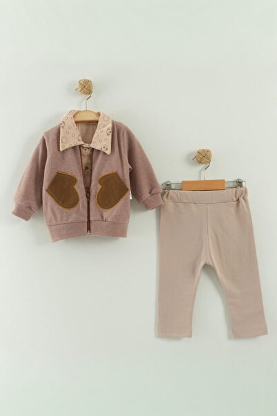 Minigimin Cicileri My Little One's Dog with Paws Printed Shirt and Pants Baby...