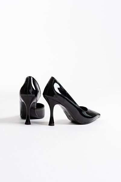 Genel Markalar Angela Kadın Siyah Rugan Topuklu Ayakkabı