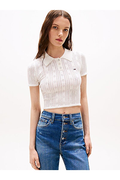 Tommy Hilfiger Women's Tjw Pointelle Polo T-Shirt