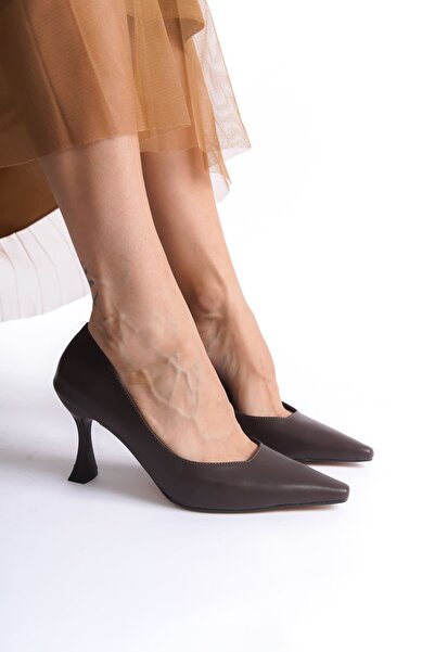 modaserdem Modasrdm Women's Matte Bitter Brown Stiletto