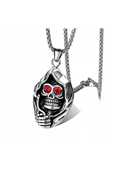 Other COLIER DIN ARGINT CU CRANIUL MORTII, REAPER, SOA 347