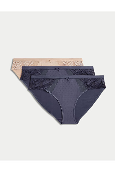 Marks & Spencer 3'lü Amelia Dantelli Bikini Külot Seti