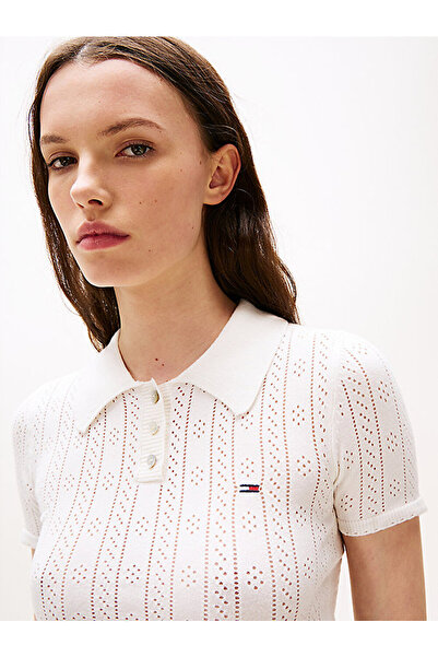 Tommy Hilfiger Women's Tjw Pointelle Polo T-Shirt