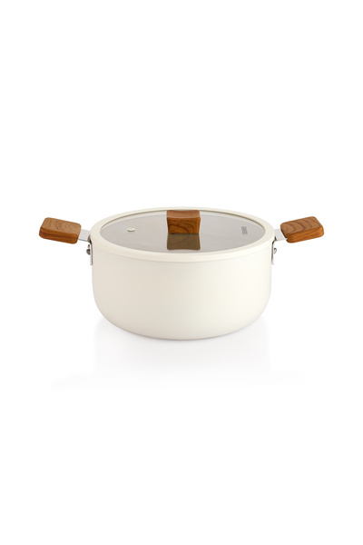 Schafer Ceramoni Ceramic Deep Pot 24 Cm-Cream