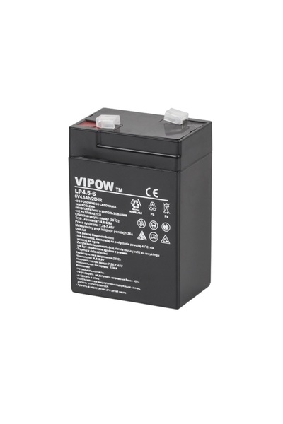 Vipow Baterie cu gel și plumb de 6V 4,5Ah,
