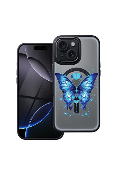 bestcase Carcasă MagSafe Shield pentru Apple iPhone 11, fluture albastru, hus...