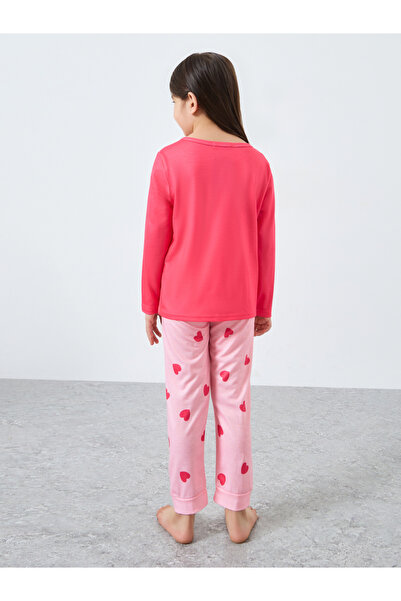 Styli Pink Printed Long Sleeve T-Shirt and Pyjama Set