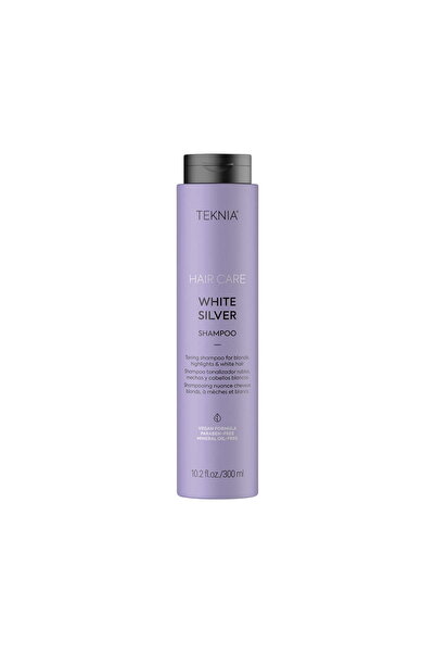 Lakme Sampon colorant pentru par blond, Teknia, White Silver Shampoo, 300ml