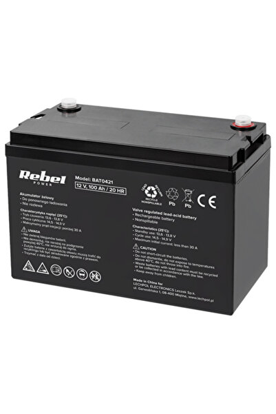 Rebel Μεταφερόμενη μπαταρία GEL 12V 100Ah