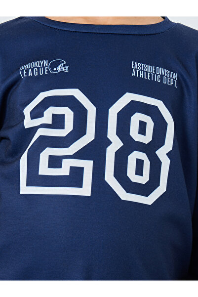 Styli Navy Blue Printed Long Sleeve T-Shirt and Pyjama Set