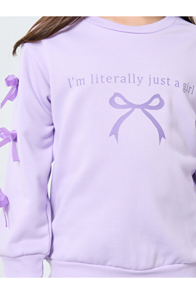 Styli Girls Bow Detail Sweat Top and Leggings Set