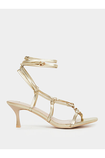 Raid By Styli Danika Knot Tie-Up Sandals with Ring Detail