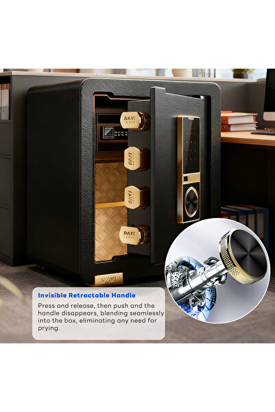sharpdo Fingerprint Safe Box with Dual Alarm System, Semiconductor Sensor 38 x 34 x 60CM