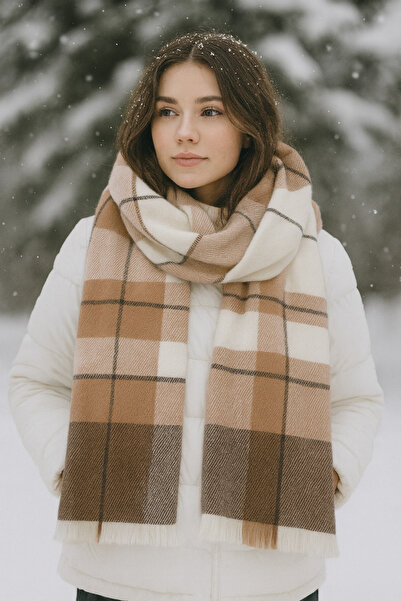 MEKİK BUTİK Καρό καρό Σάλι με μαλακή υφή Πολυτελές σάλι υψηλής ποιότητας